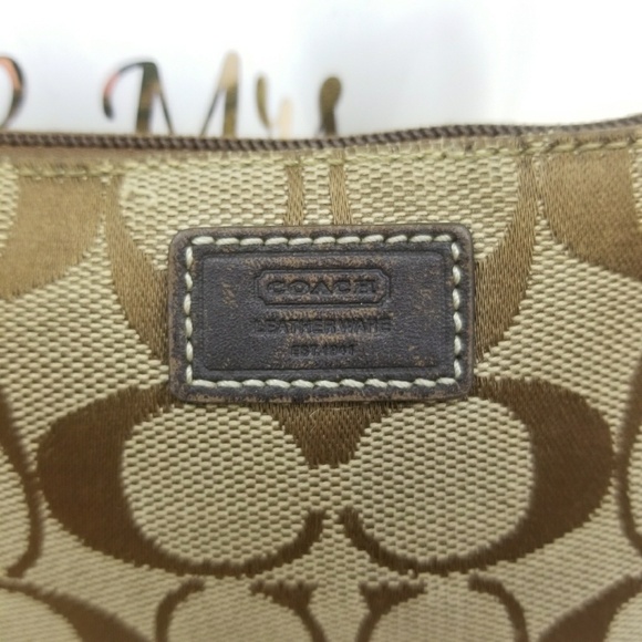 Coach Wristlet Monogram Tan and Brown - Picture 4 of 8